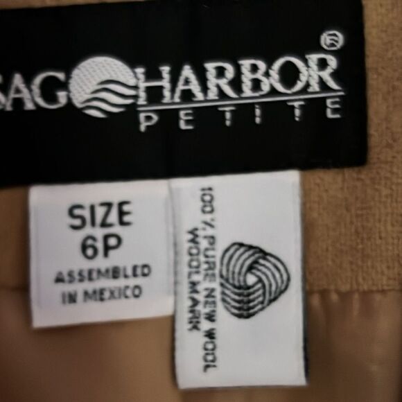 Sag Harbor Petite Tan 100% Wool Jacket / Blazer 6P - Picture 6 of 11